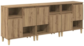 vidaXL Sideboards 3 pcs Artisan-Eiche 60 x 35 x 70 cm Holzwerkstoff 3415576