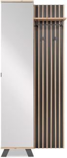 Kompaktgarderobe >Medan< in Dekor Artisan Oak / anthrazit - 80x190x37cm (BxHxT)