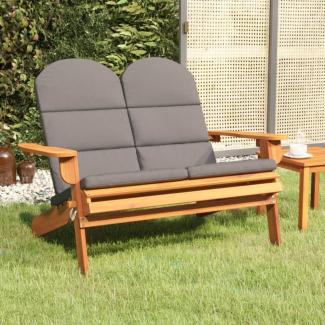 vidaXL Adirondack-Gartenbank mit Kissen 126 cm Massivholz Akazie 360040