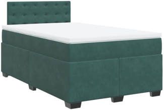 vidaXL Boxspringbett mit Matratze Dunkelgrün 120x190 cm Samt 3286273