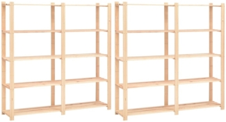 vidaXL Lagerregale 5 Böden 2 Stk. 170x38x170cm Massivholz Kiefer 500kg 3051109