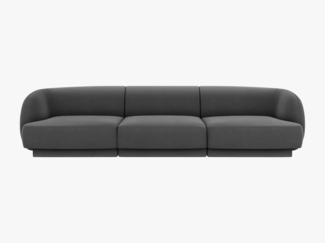 Micadoni Sofa Miley 3-Sitzer Samt Bluvel Grau
