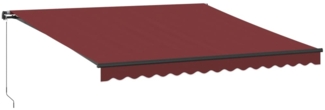 vidaXL Markise Manuell mit LEDs Weinrot 400x300 cm 3310187