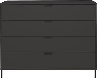 Schubkastenkommode >Bonnie< in anthrazit matt lack - 119 x 101 x 45 cm (BxHxT)