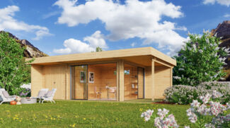 Fjordholz Gartenhaus Alu Concept Relax 70 C Grau