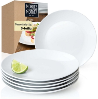 Moritz & Moritz Tafelservice BASIC Dessertteller Set (6-tlg), 6 Personen, Porzellan, für 6 Personen - spülmaschinen- und mikrowellengeeignet