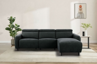 Home affaire Ecksofa SKAANE Struktur, L-Form, 274 cm, manuelle u. elektrische Funktion, rundes Design, Kopfteilverstellung, Federkernpolsterung