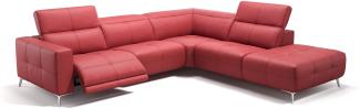 Sofanella Ecksofa MARBELLA Ledercouch Polsterecke Designersofa in Rot