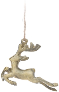 Hängedeko Rentier 11x9cm Aluminium gold Hängedekoration Weihnachten Alufigur