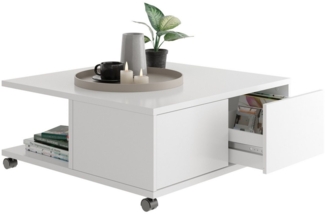Couchtisch >TWIN 1< in weiß - 70x36x70cm (BxHxT)