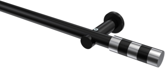 Gardinenstangen-Set Platon Mavell 120 cm, 1-läufig (ohne Ringe), 20 mm Ø Schwarz