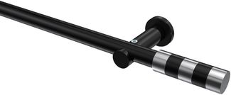 Gardinenstangen-Set Platon Mavell 120 cm, 1-läufig (ohne Ringe), 20 mm Ø Schwarz