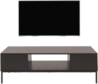 TV-Rack HWC-O39, TV-Board Fernsehtisch Lowboard TV-Schrank Ablage Fächer, Melamin MDF 39 x 120 x 60 cm ~ Holzoptik schwarz