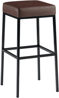 CLP Barhocker Montreal Kunstleder gepolsterter Sitz und Gestell mit Fußstütze,braun schwarz