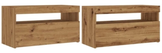 vidaXL TV-Schränke mit LED-Leuchten 2 Stk. Artisan-Eiche Holzwerkstoff 856318