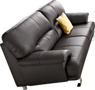 TRENDMANUFAKTUR 3-Sitzer Cecilia, in italienischem Design, bequem, mit Chromfüßen