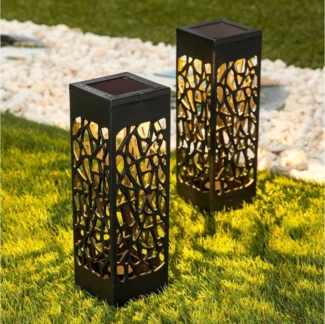 Gravidus LED Solarleuchte 2er LED Solar Gartenlampe Lampe