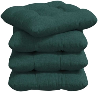 vidaXL Sitzkissen 4 pcs Dunkelgrün 40 x 40 x 12 cm Stoff 42015065