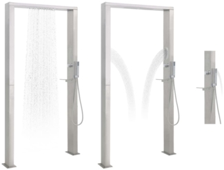 vidaXL Gartendusche Edelstahl Doppeldüsen 48201