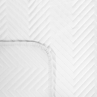 Tagesdecke Velours Samtdecke Gesteppt Steppdecke Klassische Decke SOFIA weiß 70x160 cm