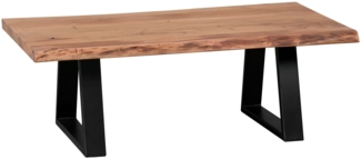 Couchtisch GAYA aus Massivholz Akazie, Baumstamm Wohnzimmertisch 115 x 40 x 60 cm, Beistelltisch im Landhausstil