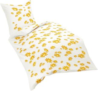 Fleuresse Renforce Riva Cotton Bettwäsche Blumen gelb 155x220 cm 143299-3