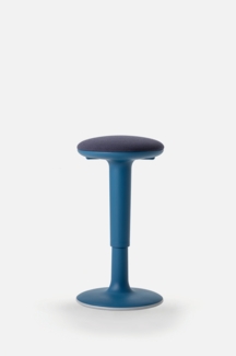 Höhenverstellbare Stehhilfe, Gepolsterte, drehbare Sitzfläche, Farbe blue