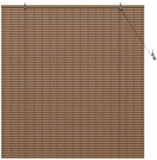 vidaXL Fensterjalousie mit Vorhängen Braun 140 x 160 cm Bambus 42006922