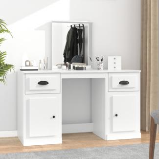 vidaXL Schminktisch mit Spiegel Weiß 130x50x132,5 cm 3185335