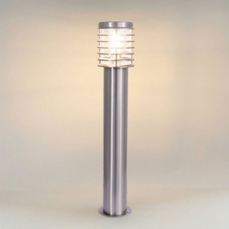 Maxkomfort Außen-Stehlampe 252D-800, ohne Bewegungsmelder, ohne Leuchtmittel, Außenstandleuchte asu Edelstahl und Glas mit E27 Fassung