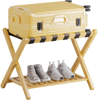 Faltbarer Gepäckträger Bambus Ablage Gästezimmer Hotel 72kg+Elegantes Design