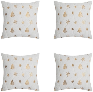 Qelus Kissenbezüge Kissenbezug Weihnachtsbaum Schneeflocke Bestickt Kissenbezüge 45x45 cm, (4 Stück)