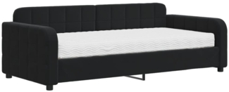 vidaXL Tagesbett mit Matratze Schwarz 90x190 cm Samt 3196920