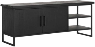 TV Board Beam mit Türen, 140 cm Schwarz