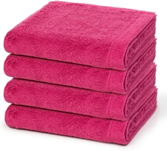 Cawö Lifestyle 4 tlg. Frottier-Set - 4 X Handtuch (50 X 100cm) - 520 g/m2 - Pink