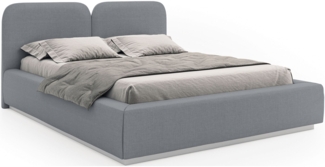 Selsey 'Comoves' Polsterbett 160x200 mit Chenillebezug, LED, Bettkasten und Lattenrost, Grau