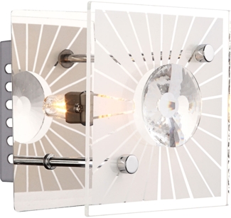 LED Wandleuchte, Chrom, Kristalle klar, satiniert, L 11cm