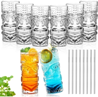INFTYLE Kunststoff Tiki Becher 18 Oz - 8er Pack - Party Cocktails Limonade