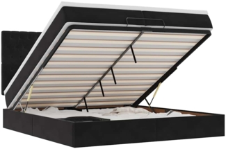 vidaXL Ottoman-Bett mit Matratzen Schwarz 200x200 cm Samt 3313567