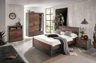 Schlafzimmer-Set Brooklyn Loft-Set 5-teilig 140x200 cm matera old mix dekor Rahmenoptik, 140x200