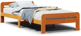 vidaXL Massivholzbett ohne Matratze Wachsbraun 90x200 Kiefernholz 855483
