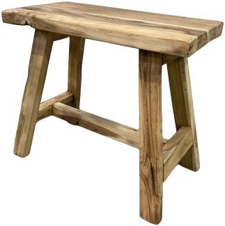 Hocker GEMI aus recyceltem Teak ca. L50cm in Natural Holzhocker