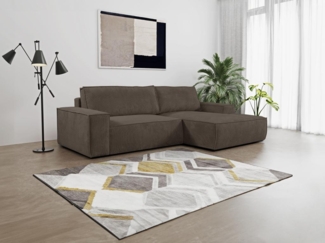 Ecksofa mit Schlaffunktion AMELIA von PASCAL MORABITO - Kord - Braun - Ecke rechts