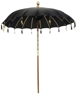 Oriental Galerie Sonnenschirm Balkon Bali-Sonnenschirm 130 Ø cm Schwarz