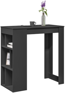 vidaXL Bartisch mit Regal Schwarz 102x50x103,5 cm Holzwerkstoff 854356