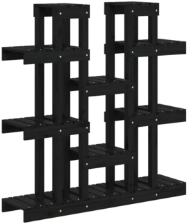 vidaXL Pflanzenständer Schwarz 104,5x25x109,5 cm Massivholz Kiefer 822096