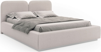 Selsey 'Comoves' Polsterbett 140x200 mit Chenillebezug und LED, Hellbeige