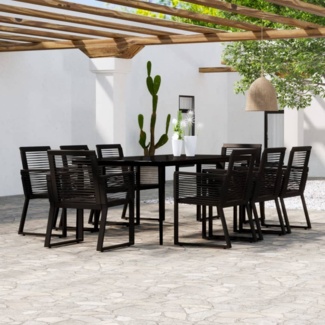 vidaXL 9-tlg. Garten-Essgruppe Schwarz 3099160