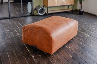 KAWOLA Sitzelement MIA Hocker Lederfaserstoff cognac 47 x 84 x 117 cm