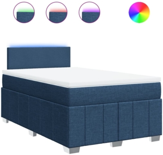 vidaXL Boxspringbett mit Matratze Blau 120x200 cm Stoff 3289334